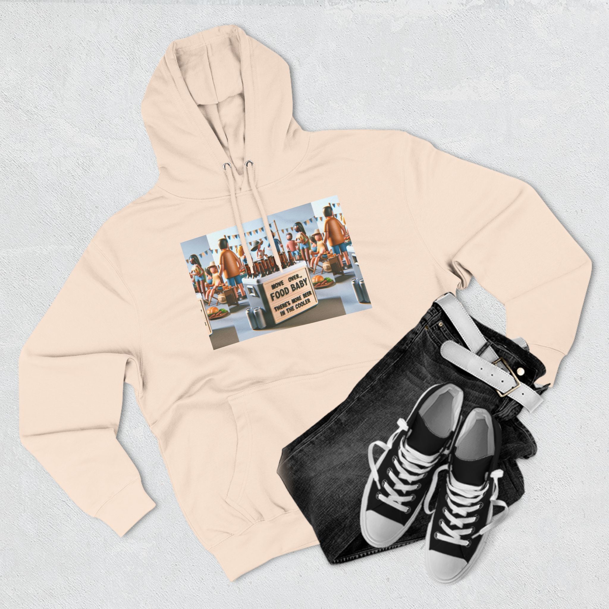 Move Over Food Baby There's More Beer In The CoolerThree-Panel Fleece Hoodie