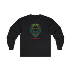 King Mentality Men's Long Sleeve Tee - Inspirational Lion Design