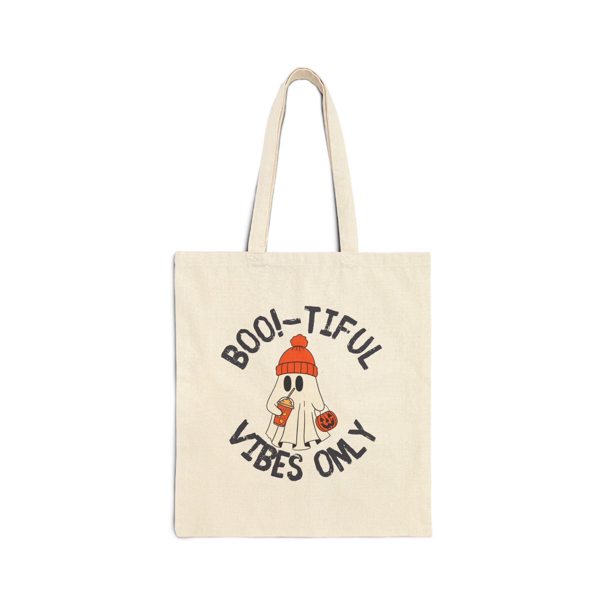 Boo-tiful Vibes Only Tote Bag - Halloween Tote for Spooky Season