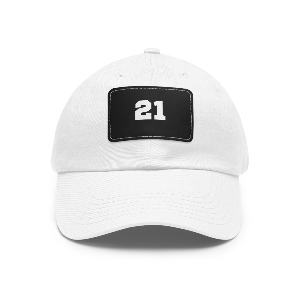 21 Dad Hat with Leather Patch (Rectangle)