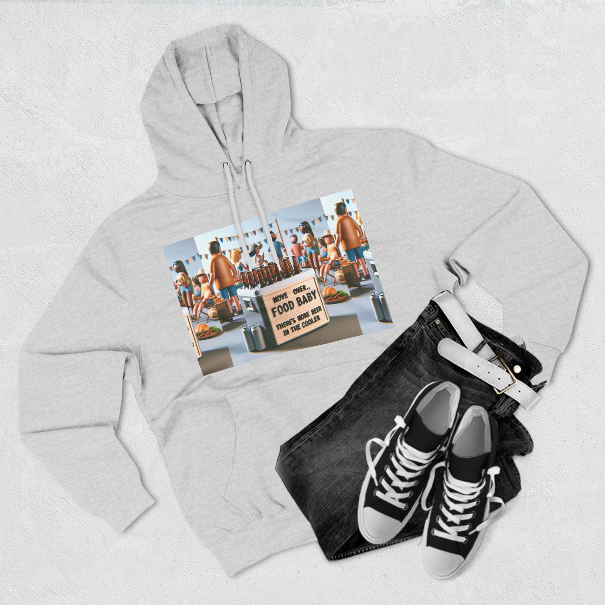 Move Over Food Baby There's More Beer In The CoolerThree-Panel Fleece Hoodie