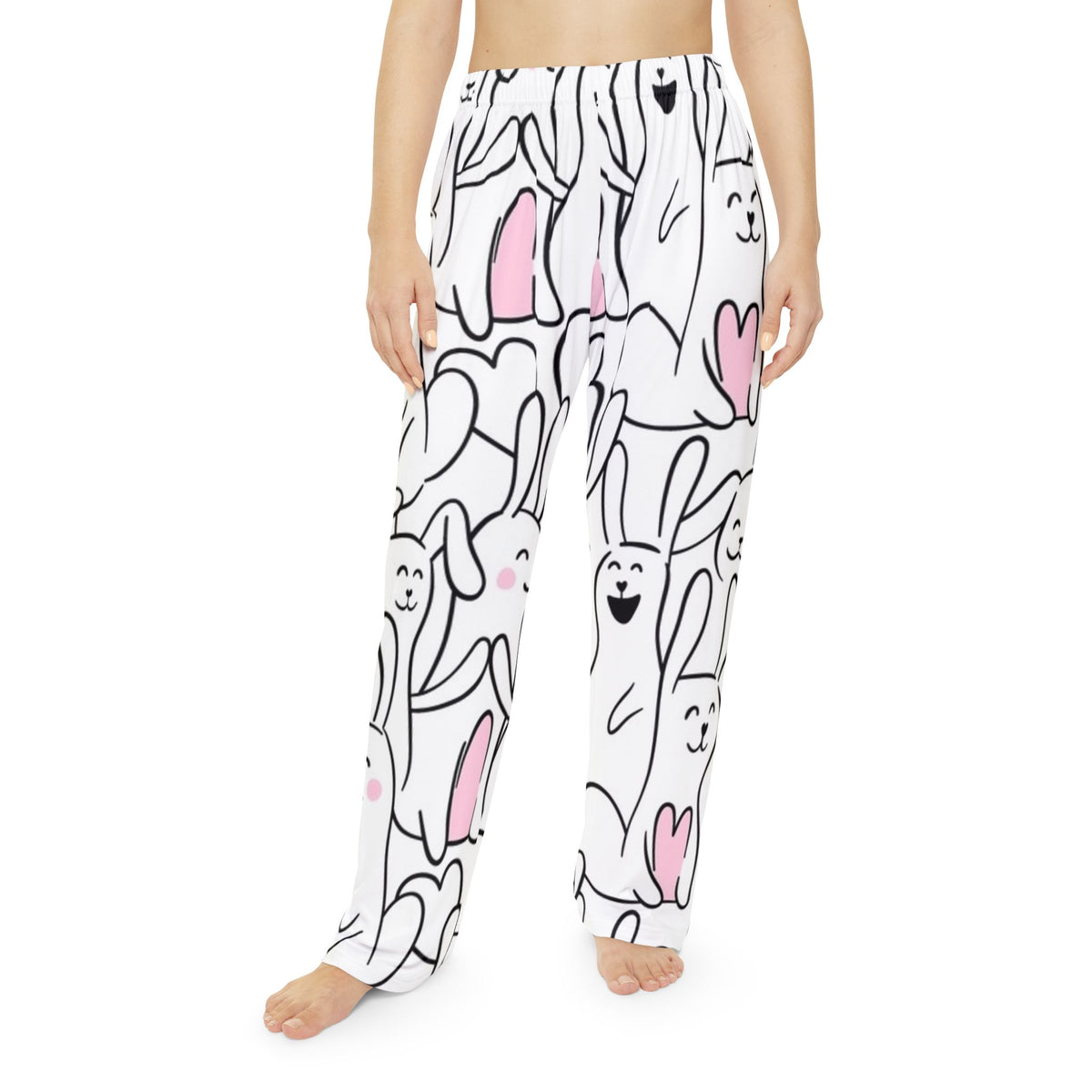 Funny Bunny Print Women's Pajama Pants