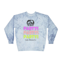 Party Party Party Then Repeat!!! Unisex Color Blast Crewneck Sweatshirt