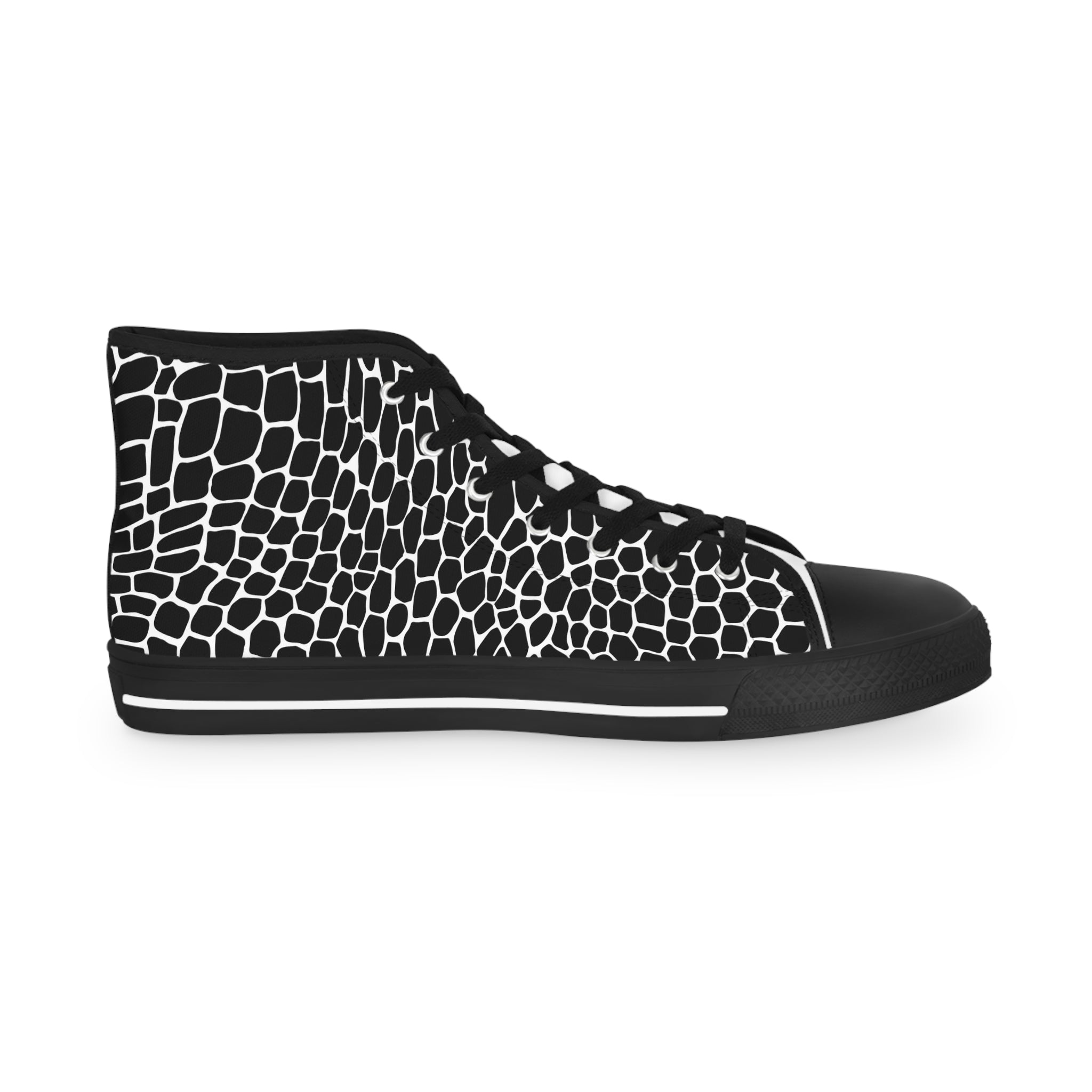 Stylish Black and White High Top Sneakers for Men - Trendy Footwear