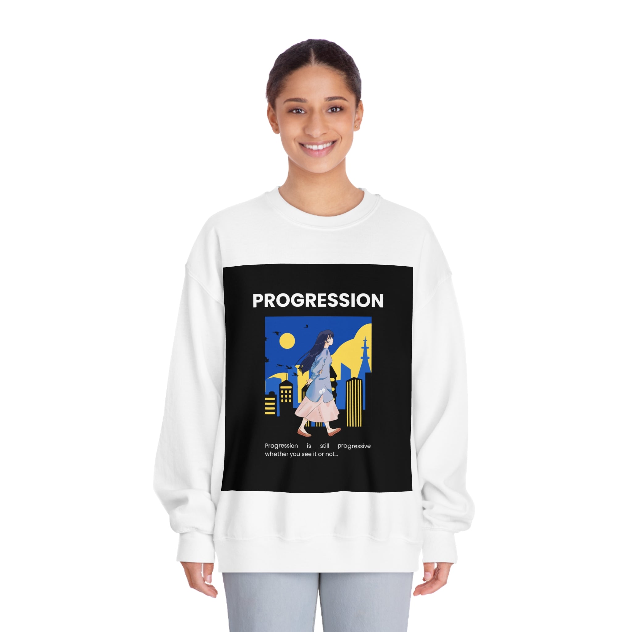 Progression Is Still Progressive Whether You See It Or Not...Unisex DryBlend® Crewneck Sweatshirt