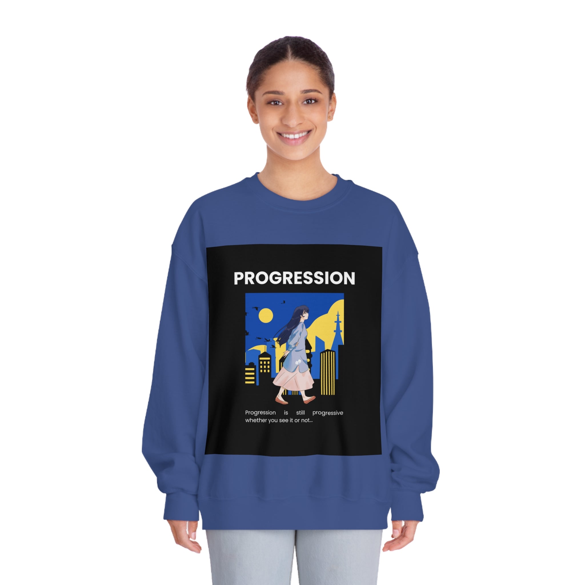 Progression Is Still Progressive Whether You See It Or Not...Unisex DryBlend® Crewneck Sweatshirt